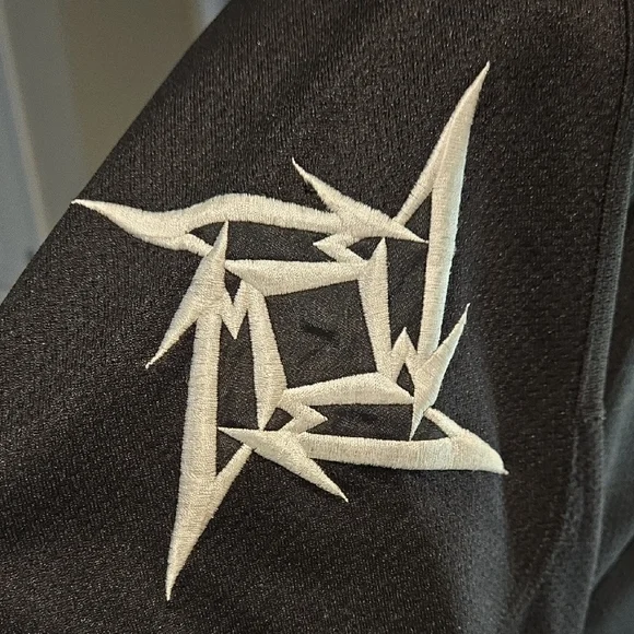 Giant Tag Black XL Metallica 1996 Hockey Jersey with Push Head Flaming Skull - Picture 4 of 8